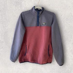 L.L. Bean Womens AirLight Color block Pullover Snap Sweater